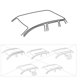 Aluminium tagbøjle til Citroen C4 Picasso II Minivan (2014-2018) - sort bagagebærer til taget - lastholder - tagholder - Amos - K-X - Dynamic - uden monteringselementer