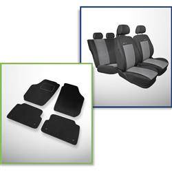 Sæt: gulvmåtter i velour + skræddersyede betræk til Skoda Fabia II Hatchback, Kombi (2007-2014) – Elegance P-2 - Anden række - delt sæde og ryglæn