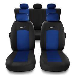 Universelle sædebetræk til biler til BMW X5 E53, E70, F15, G05 (2000-2019) - betræk til sæder - sædeovertræk - Auto-Dekor - Sport Line - blå