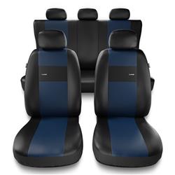 Universelle sædebetræk til biler til Fiat Punto GRANDE, EVO, 2012 (2005-2018) - betræk til sæder - sædeovertræk - Auto-Dekor - X-Line - blå