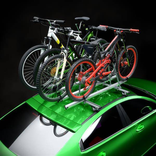 hæk snigmord Allergi 4x Tagbagagebærer til cykler, cykelholder til taget med aluminium bjælke -  Amos Aluminium 7642 | Carmager internetbutik