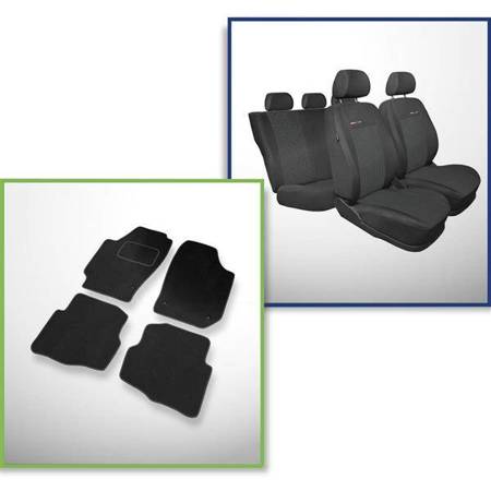Sæt: gulvmåtter i velour + skræddersyede betræk til Seat Cordoba II Sedan (2002-2008) – Elegance P-1