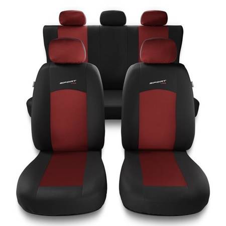Universelle sædebetræk til biler til BMW X3 E83, F25, G01 (2003-2019) - betræk til sæder - sædeovertræk - Auto-Dekor - Sport Line - rød