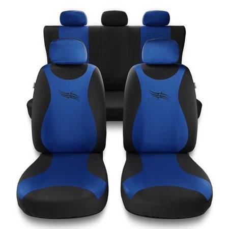 Universelle sædebetræk til biler til BMW X3 E83, F25, G01 (2003-2019) - betræk til sæder - sædeovertræk - Auto-Dekor - Turbo - blå