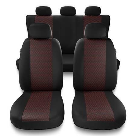 Universelle sædebetræk til biler til Citroen C3 I, II, III (2002-2019) - betræk til sæder - sædeovertræk - Auto-Dekor - Profi - rød