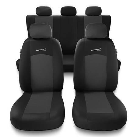 Universelle sædebetræk til biler til Nissan Pathfinder II, III (1995-2014) - betræk til sæder - sædeovertræk - Auto-Dekor - Sport Line - Mørkegrå