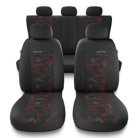 Universelle sædebetræk til biler til Toyota Prius I, II, III, IV (1997-2019) - betræk til sæder - sædeovertræk - Auto-Dekor - Elegance - rød